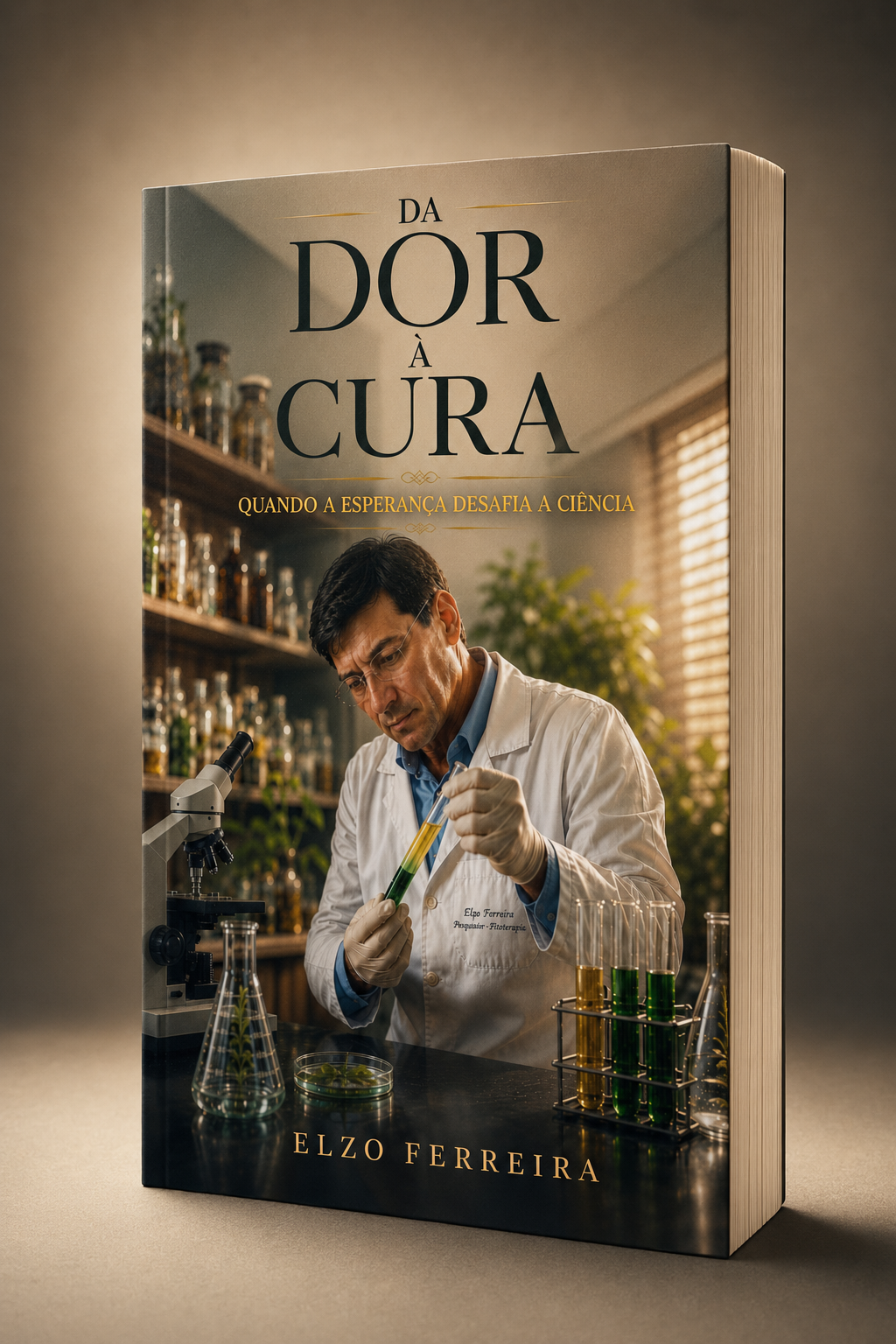 Mockup do livro físico Da Dor à Cura, de Elzo Ferreira